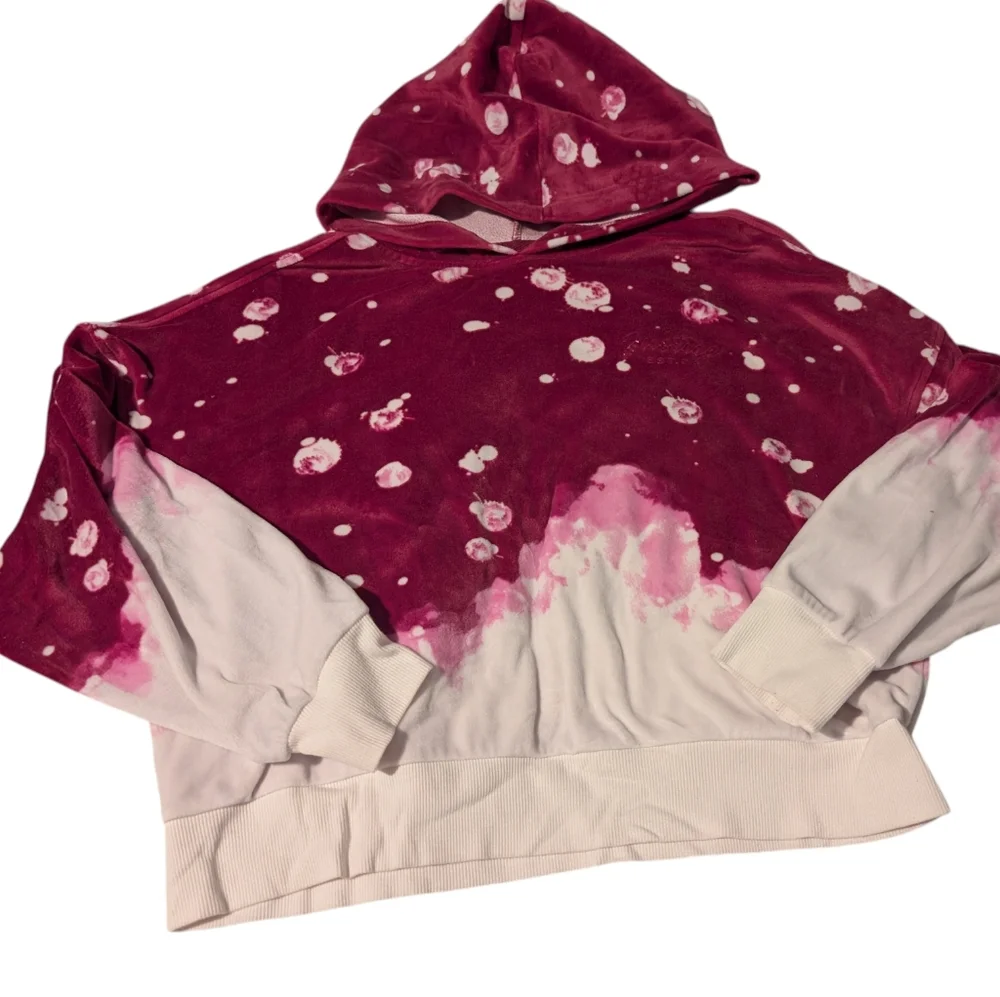 Justice Girls Pink‎ & White Velour Tie-Dye Hoodie and Joggers Set Size 12/14